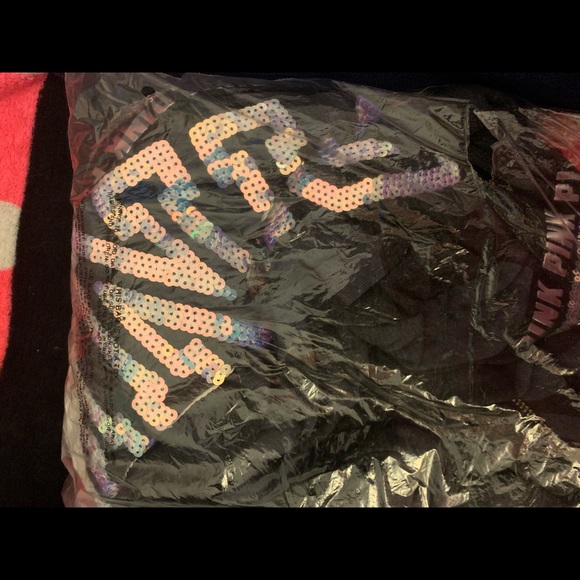 1 vs pink rare sweaters jackets bling Sherpa NWT rare satin - Picture 5 of 10